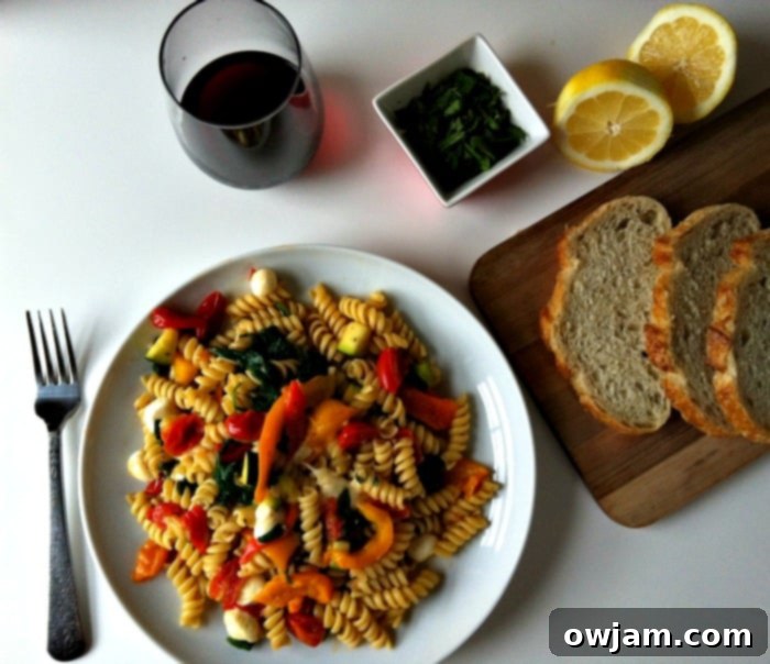 Delicious Roasted Red Pepper Pasta with Fresh Herbs