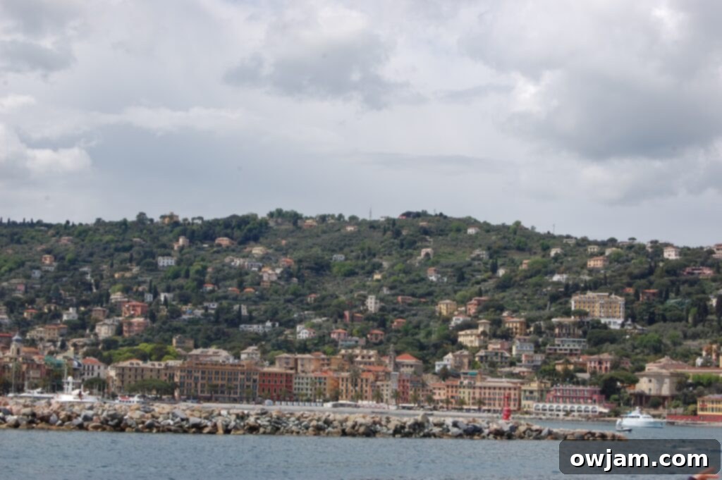 Scenic harbor of Santa Margherita Ligure with boats and colorful buildings