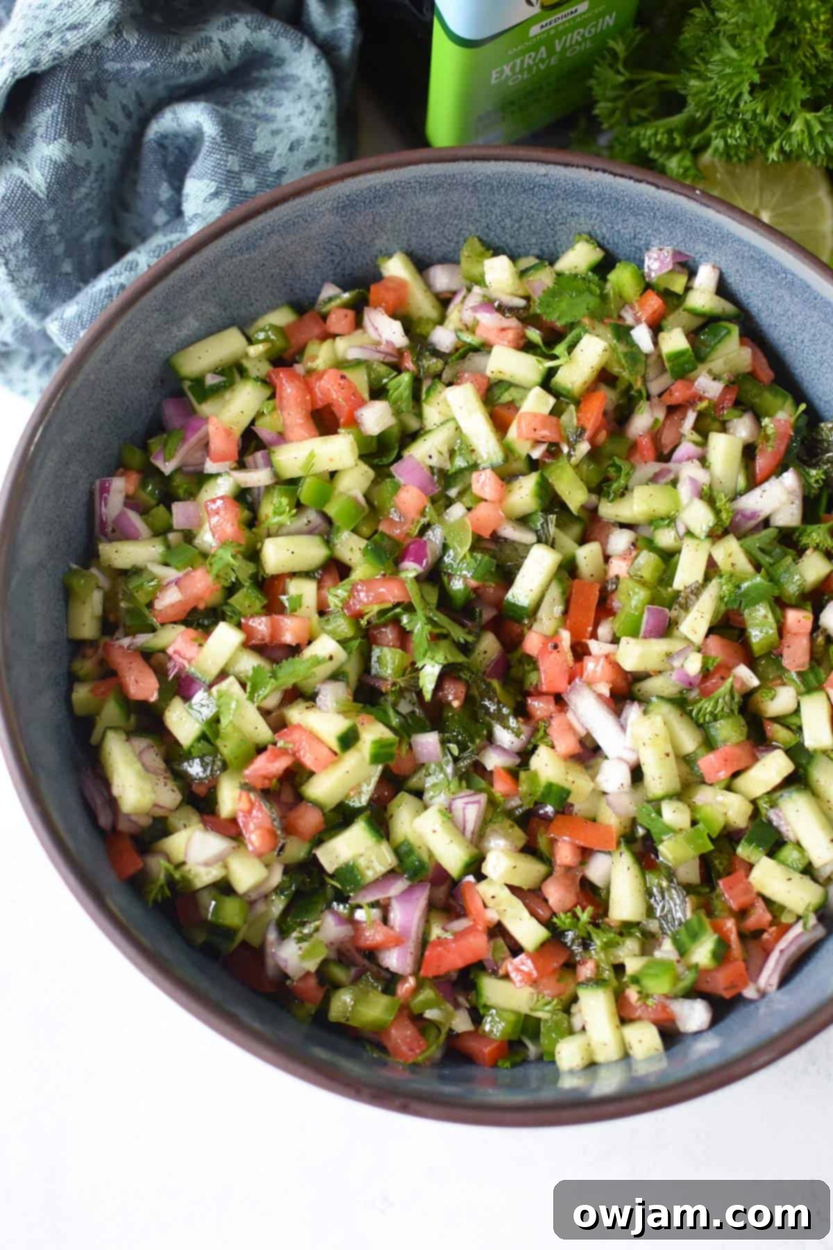 Shirazi Salad Recipe with dressing