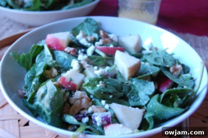Spinach Salad with Apples, Walnuts and Goat Cheese