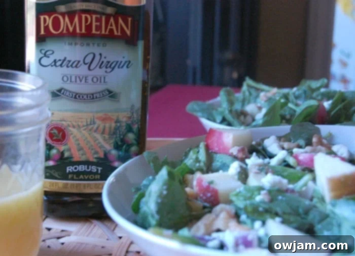 Spinach Salad with Apples, Walnuts and Goat Cheese recipe