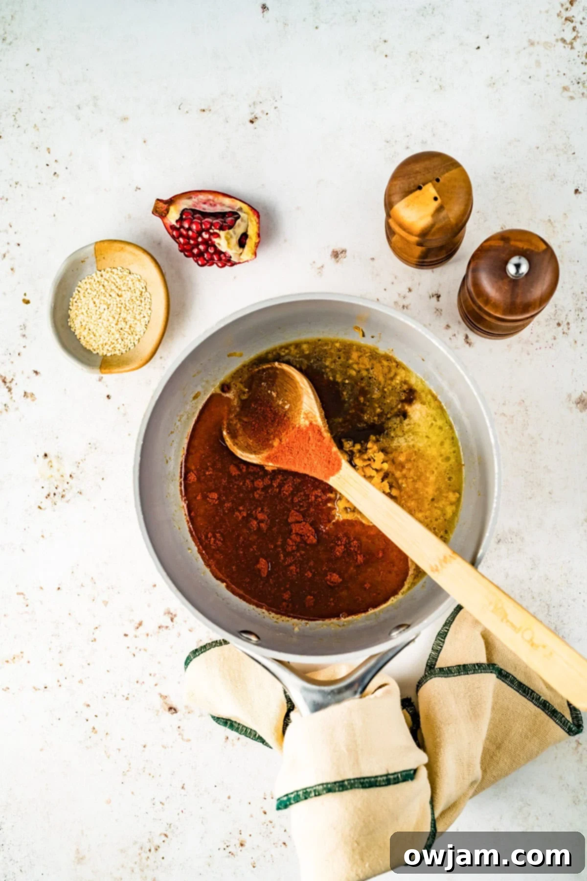 Orange Glazed Salmon glaze in a pot