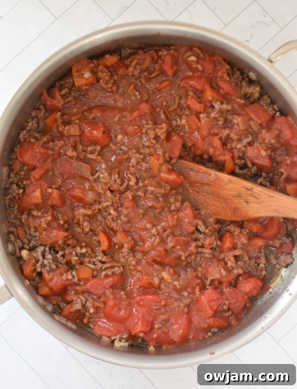 Mediterranean Beef Cabbage Skillet 9 editerranean Beef and Cabbage Stir-fry with sauce in a skillet