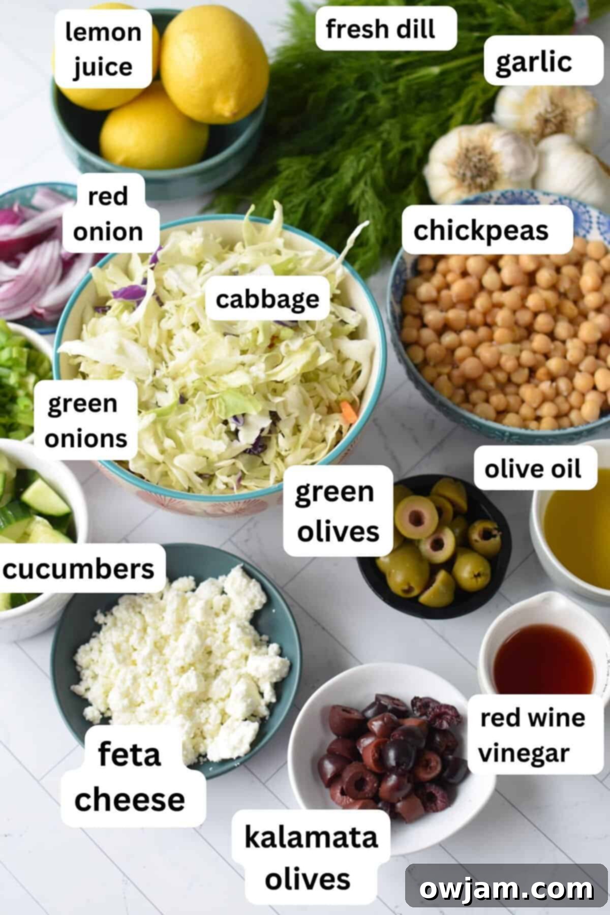 Greek Cabbage Salad recipe ingredients