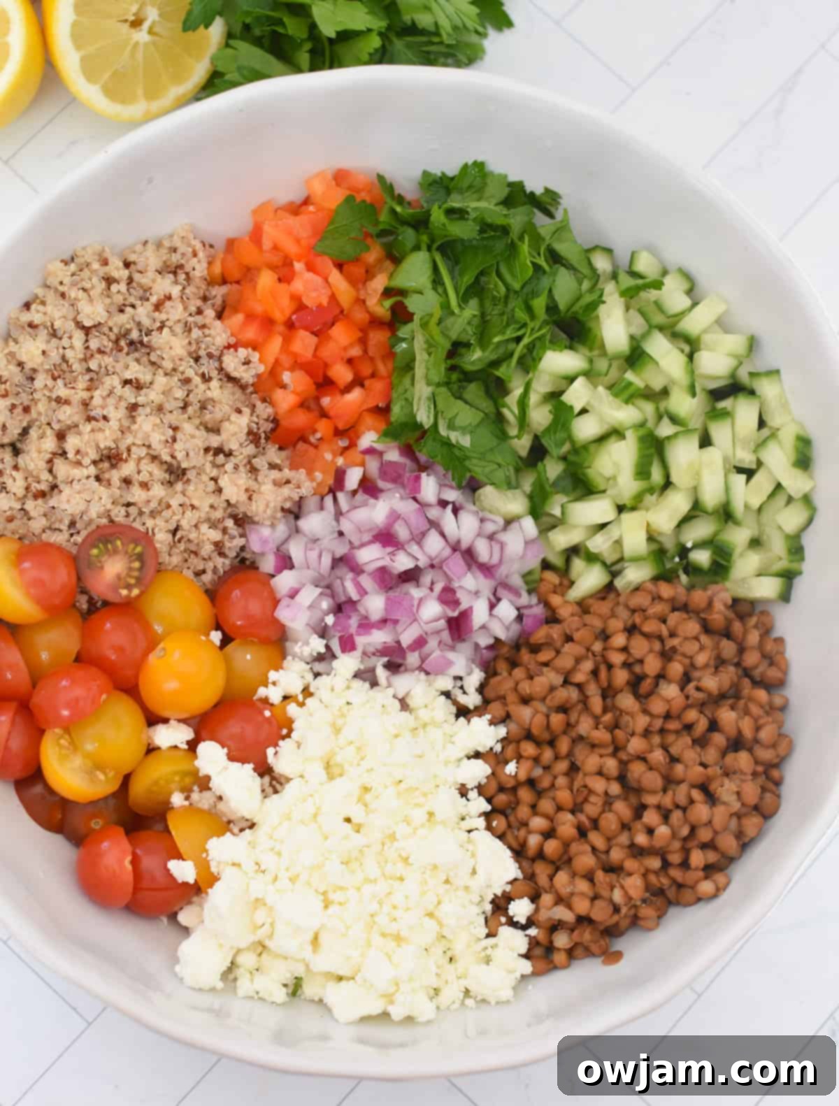 Easy Mediterranean quinoa and lentil salad recipe